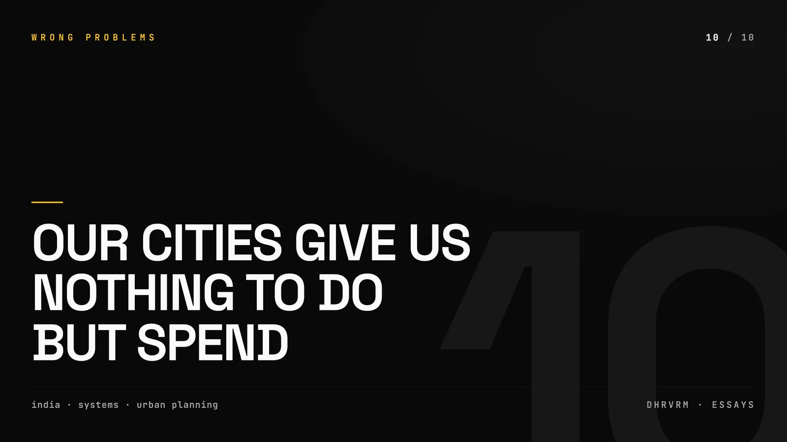 our cities give us nothing to do but spend